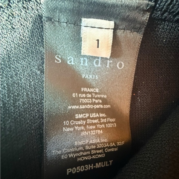 Sandro Women’s Pants 1 / US Small Glitter Metallic Front Zip Flared Leg Holiday - Picture 14 of 16